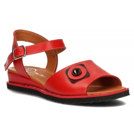 Rojo Filippo DS3913 / 22 Rd sandalias de cuero 3