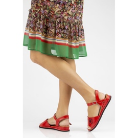 Rojo Filippo DS3913 / 22 Rd sandalias de cuero 1
