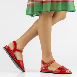 Rojo Filippo DS3913 / 22 Rd sandalias de cuero 8