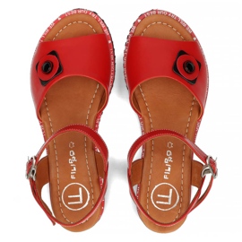 Rojo Filippo DS3913 / 22 Rd sandalias de cuero 5