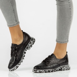Zapatos de cuero Filippo DP3918/2022 Bk negro 6