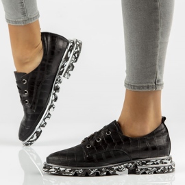 Zapatos de cuero Filippo DP3918/2022 Bk negro 7
