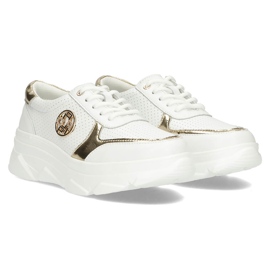 Zapatillas de cuero Filippo DP2138 / 22 Wh Go blanco dorado 4