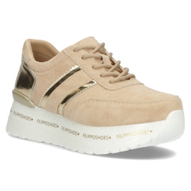 Zapatillas de cuero Filippo DP3689 / 22 Be beige dorado 1