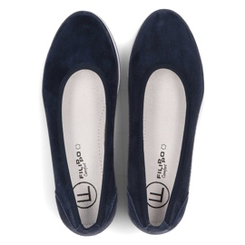 Bailarinas de piel Filippo DP2323/22 Nv azul marino 4