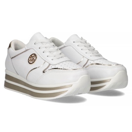 Zapatillas de cuero Filippo DP3682 / 22 Wh blanco 4