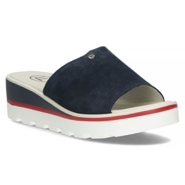Babuchas de piel Filippo DK3635/22 Nv azul marino 2