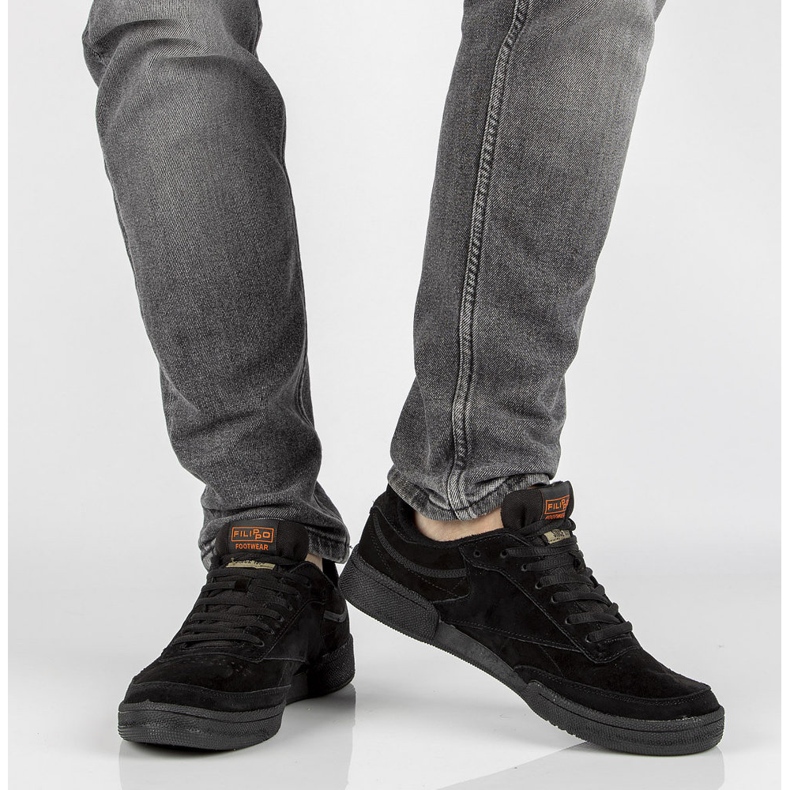 Zapatos de cuero Filippo MSP2123/22 Bk negro 2