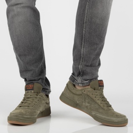 Zapatos de cuero Filippo MSP2123 / 22 Kh caqui verde 3