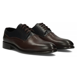 Zapatos de piel Filippo 3615 marrón Coffe Antiq azul marino 4