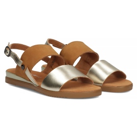 Sandalias de piel Filippo DS3601/22 Go Br marrón y dorado 5