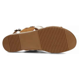 Sandalias de piel Filippo DS3601/22 Go Br marrón y dorado 4