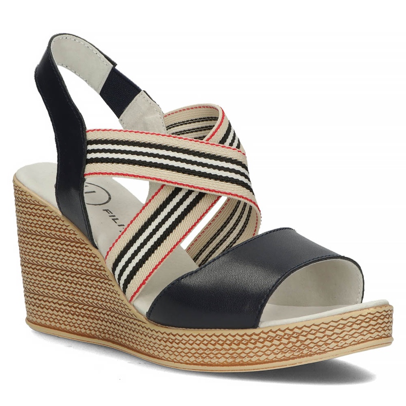 Sandalias de piel Filippo DS3520/22 Nv azul marino 1