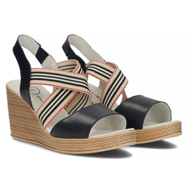 Sandalias de piel Filippo DS3520/22 Nv azul marino 3