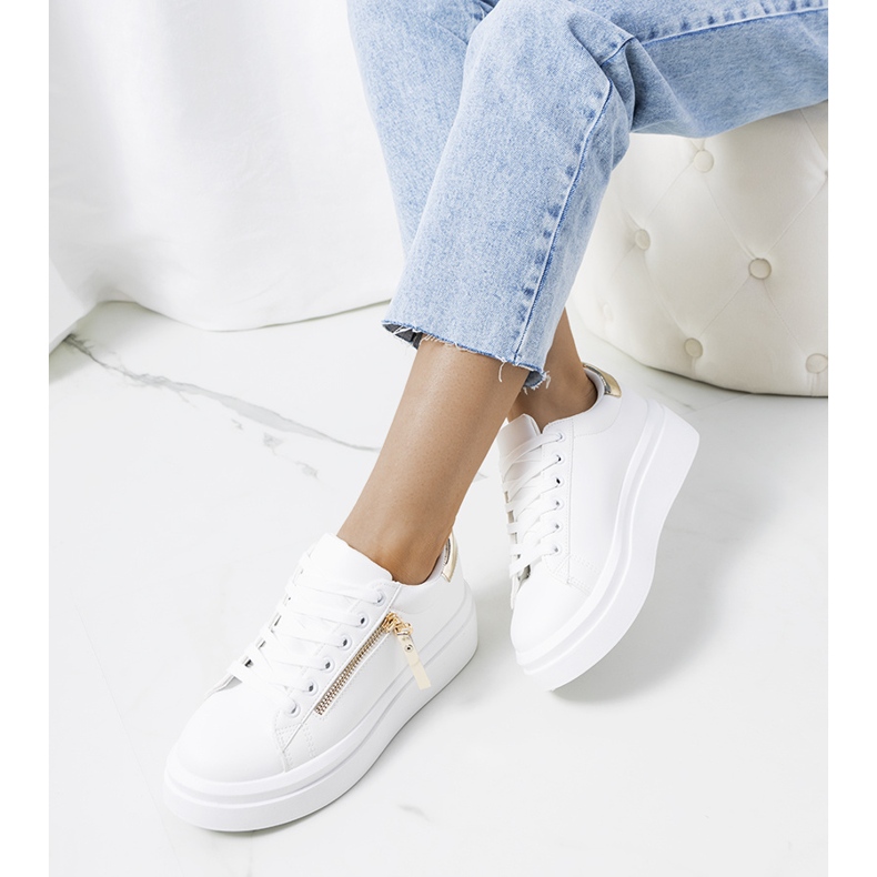 Deportivas Tamis de mujer blancas y doradas blanco dorado 1