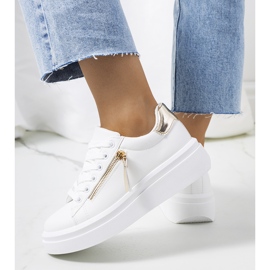 Deportivas Tamis de mujer blancas y doradas blanco dorado 2