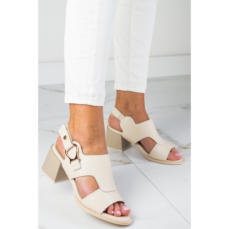 Elegantes sandalias de piel LA.FI beige 1