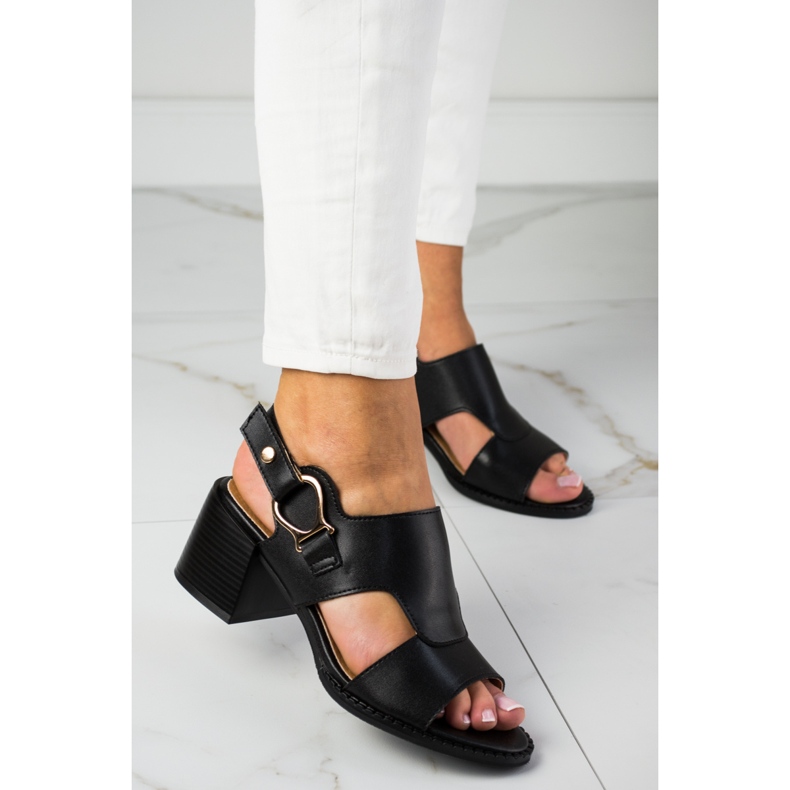 Elegantes sandalias de piel LA.FI negro 1