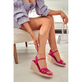 FJ1 Sandalias de cuña Louisiana de ante rosa rosado 9