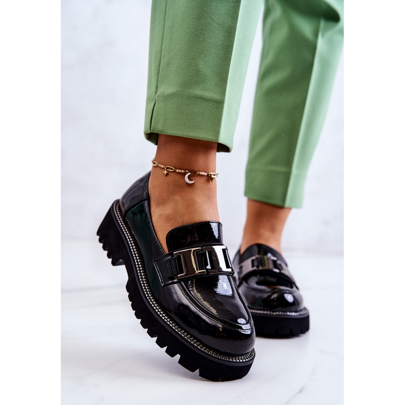 S.Barski Zapatos de Piel Lacados en Negro Corine 2