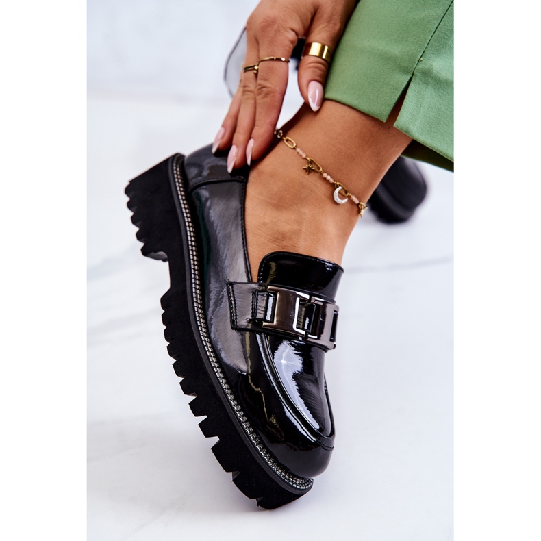 S.Barski Zapatos de Piel Lacados en Negro Corine 1