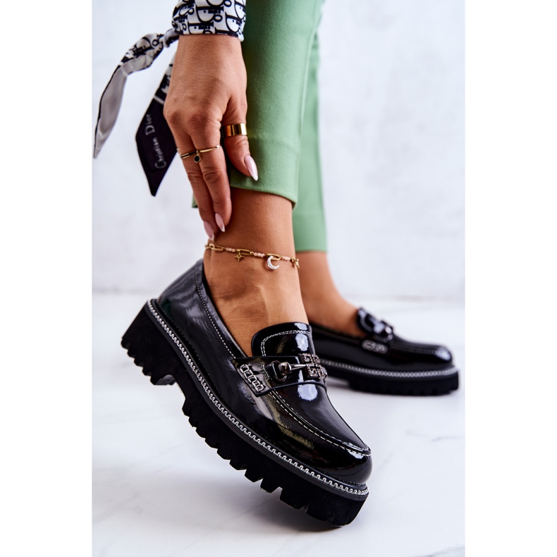 S.Barski Zapatos De Charol Con Adorno Adison Negro 1