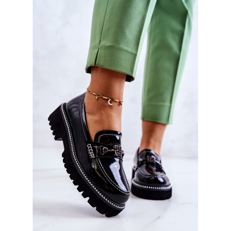 S.Barski Zapatos De Charol Con Adorno Adison Negro 2