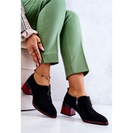 S.Barski Zapatos de gamuza de moda en un poste de Lorena negro y rojo. 6