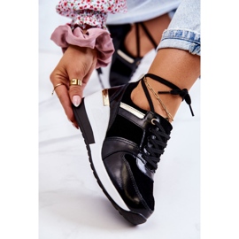 S.Barski Zapatos deportivos de cuero Rayana en blanco y negro en una cuña 6
