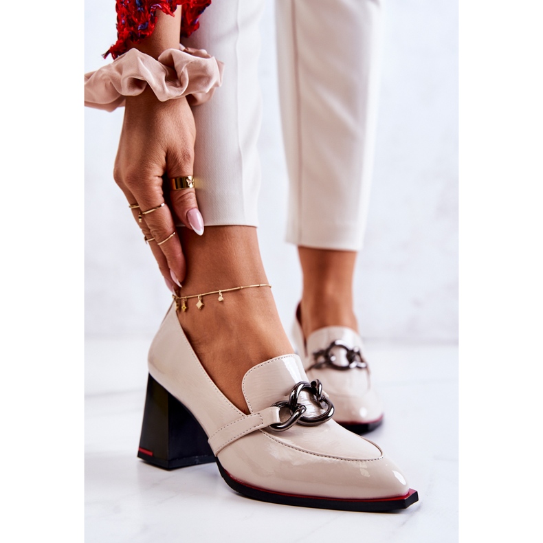 S.Barski Bombas elegantes en un pilar Callim beige 1