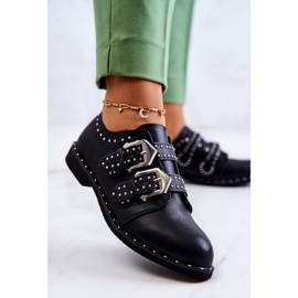 Zapatos Mujer Piel Con Hebillas Lu Boo Negro 2