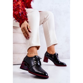 S.Barski Zapato lacado con cremallera en negro y rojo Laurosa 8
