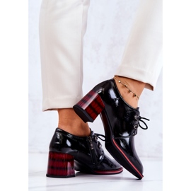 S.Barski Zapato lacado con cremallera en negro y rojo Laurosa 6