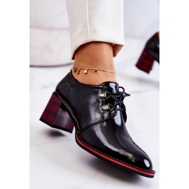 S.Barski Zapato lacado con cremallera en negro y rojo Laurosa 9