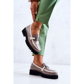 S.Barski Mocasines Mujer Lacados Beige-Blanco Cassida 6