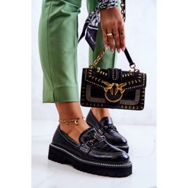 S.Barski Zapatos De Serpiente De Piel Con Adorno Adison Negro 9