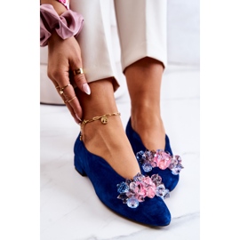 PA2 Zapatos Elegantes De Ante Con Decoración McQueen Azul Marino 6