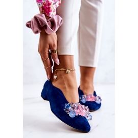 PA2 Zapatos Elegantes De Ante Con Decoración McQueen Azul Marino 1