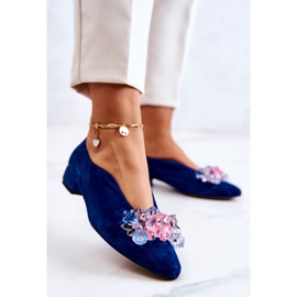 PA2 Zapatos Elegantes De Ante Con Decoración McQueen Azul Marino 3