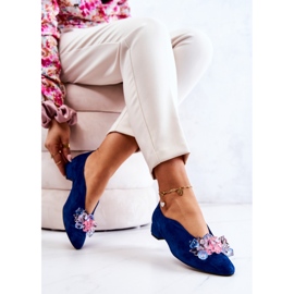 PA2 Zapatos Elegantes De Ante Con Decoración McQueen Azul Marino 5