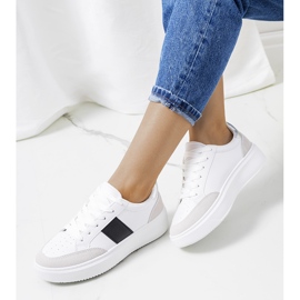Deportivas blancas de mujer Ontario blanco negro 2