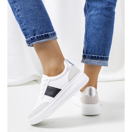 Deportivas blancas de mujer Ontario blanco negro 3
