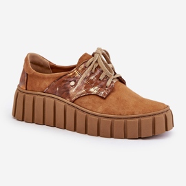 Zapatos de gamuza en la plataforma de hipnosis marrón 6