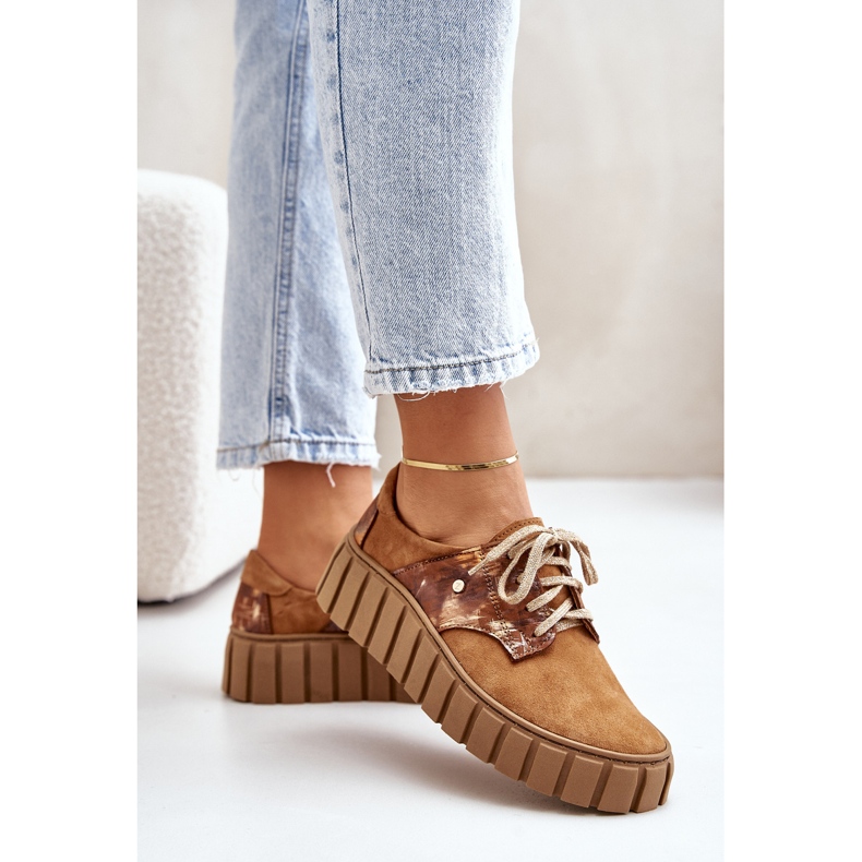 Zapatos de gamuza en la plataforma de hipnosis marrón 1