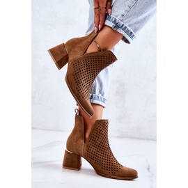 Botas Ante Calado Lewski Shoes 3165 Camel marrón 3