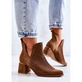Botas Ante Calado Lewski Shoes 3165 Camel marrón 2