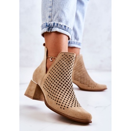 Botas Ante Calado Lewski Shoes 3165 Beige 4