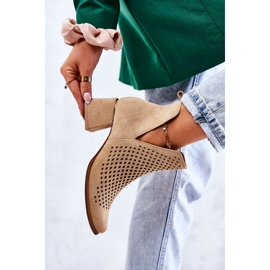 Botas Ante Calado Lewski Shoes 3165 Beige 3
