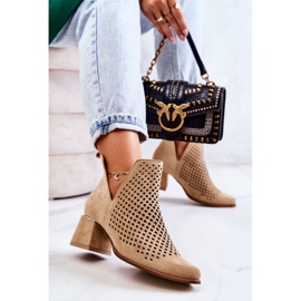 Botas Ante Calado Lewski Shoes 3165 Beige 5