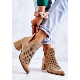 Botas Ante Calado Lewski Shoes 3165 Beige 2